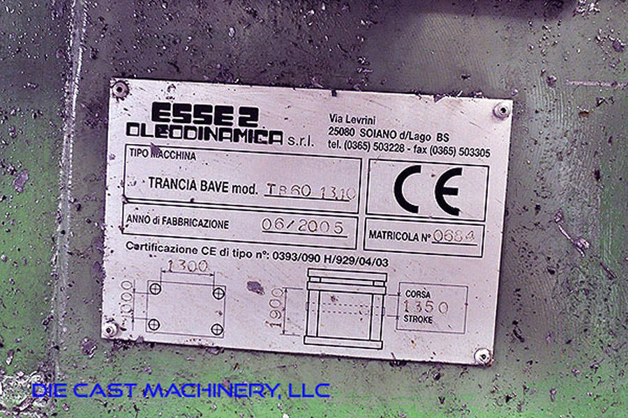 Picture of Esse 2 Oleodinamica SRL Model TB 60 13.10 Vertical Die Cast Trimming Press For_Sale DCM-2955