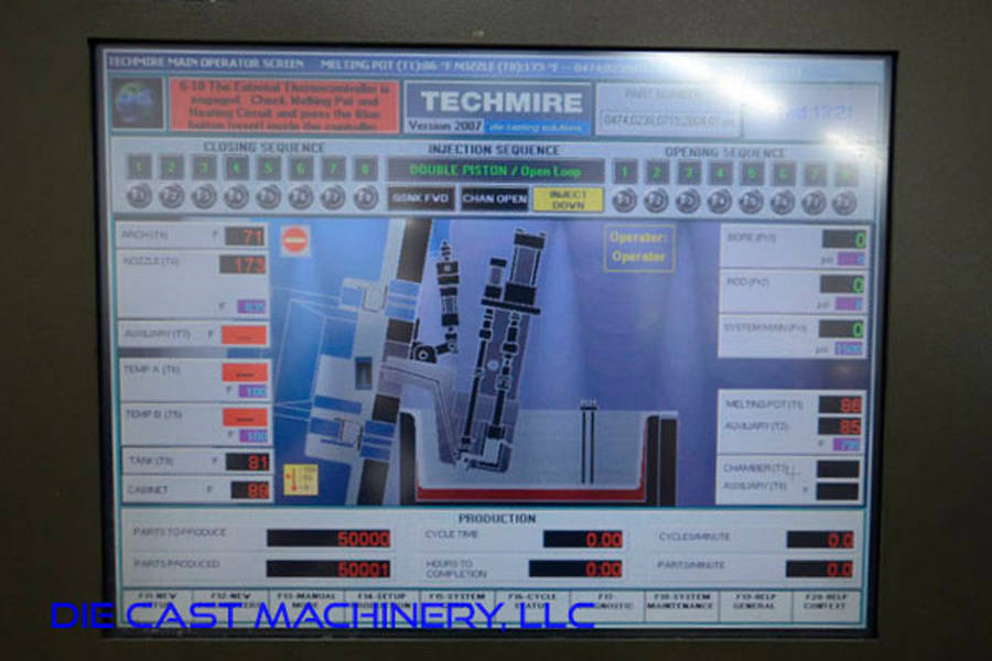 Picture of Techmire 66NT (6x6) Multi-slide Hot Chamber Miniature Zinc (Zamak) High Pressure Die Casting Machine For_Sale DCMP-3092