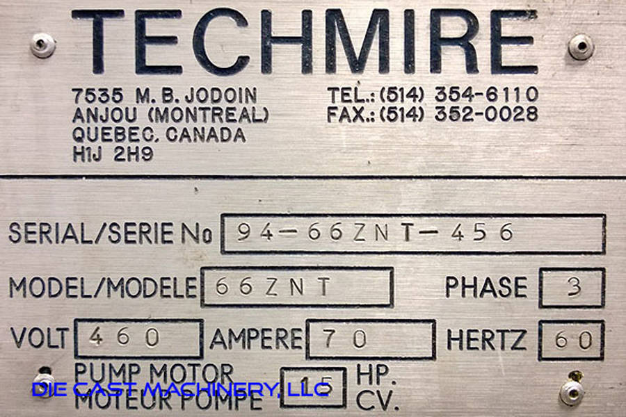 Picture of Techmire Multi-slide Hot Chamber Miniature Zinc (Zamak) High Pressure Die Casting Machine DCMP-3151