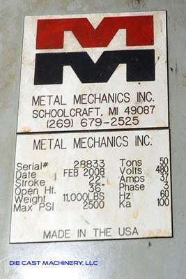 Picture of Metal Mechanics Four Column (Post) Vertical Hydraulic Die Casting Trim Press DCMP-3182