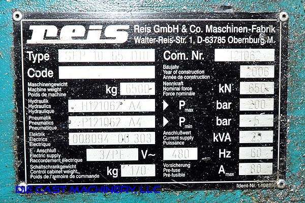 Detailed Pictures of Reis Trim Press Three Column (Post) Vertical Hydraulic Die Casting Trim Press DCMP-3196 Detailed Pictures of Reis Trim Press Three Column (Post) Vertical Hydraulic Die Casting Trim Press DCMP-3196