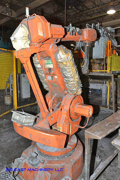 Picture of ABB Six Axis Foundry Rated Industrial Robot with Extractor Package/Gripper for Extracting Die Castings DCMP-3206