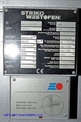 La Foto De Striko Westofen MH II-N 2000/1500 G-eg Chimenea (torre/eje) Tipo Horno Estacionario de Fusión y Retención de Aluminio En_Venta DCMP-3250 La Foto De Striko Westofen Modelo MH II-N 2000/1500 G-eg Fundición de Pilas y Horno de Retención En_Venta DCM-3250