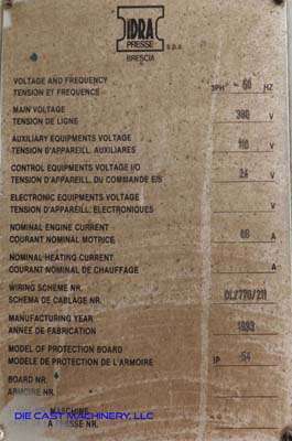 Picture of Idra Horizontal Cold Chamber Aluminum High Pressure Die Casting Machine DCMP-3266