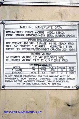 Detailed Pictures of Prince Cold Chamber Die Casting Machine DCMP-3308