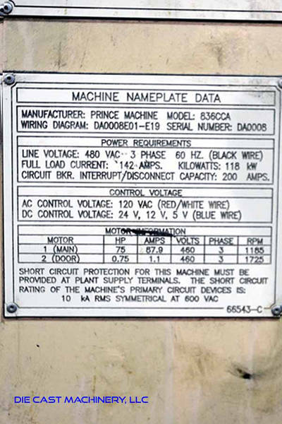 Detailed Pictures of Prince Cold Chamber Die Casting Machine DCMP-3308