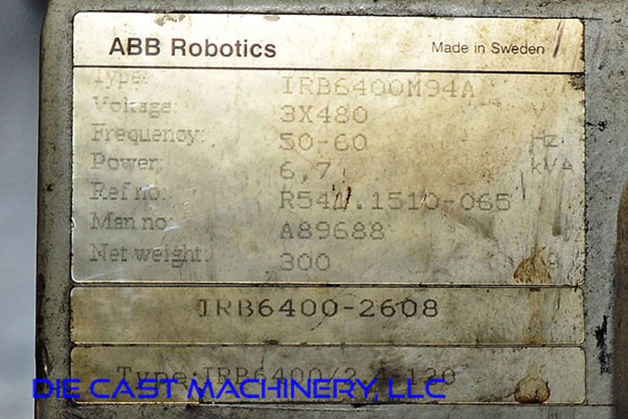 Picture of ABB Model IRB 6400 Six Axis Robot with Extractor Package For_Sale DCM-3382