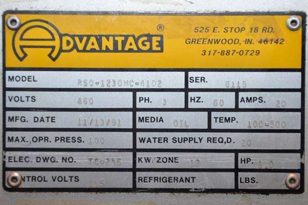 Picture of Advantage Model RS0-1230 HC-41D2 Hot Oil Heater unit with Cooling Circuit For_Sale DCM-3524