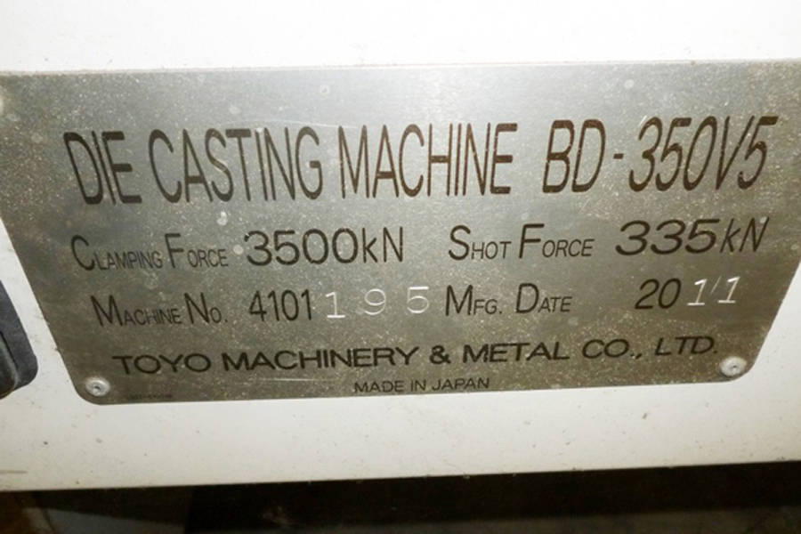 Picture of Toyo Machinery BD-350V5 Horizontal Cold Chamber Aluminum High Pressure Die Casting Machine For_Sale DCMP-3662