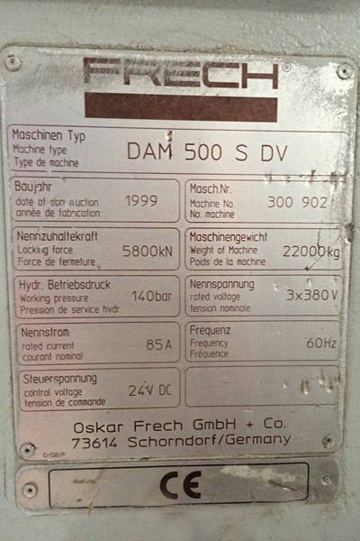 Image of Frech Model DAM 500 S DV Hot Chamber Magnesium Die Cast Machine For_Sale DCM-3665