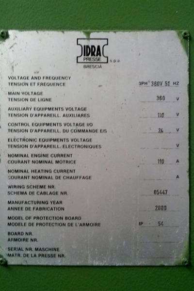 Detailed Pictures of Idra Hot Chamber Magnesium Die Cast Machine DCMP-3731
