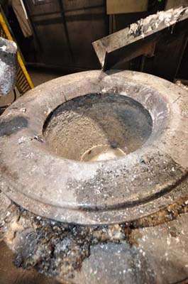 Picture of Johnson Model J-600 Natural Gas Heated Crucible Type Aluminum Melting-Holding Furnace For_Sale DCM-4017