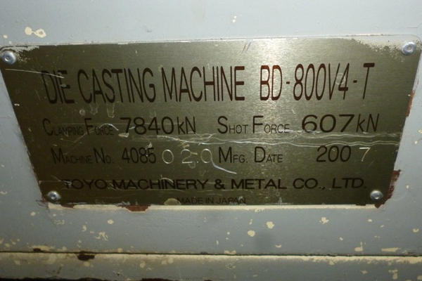 Picture of Model Toyo Machinery BD-800V4T DCMP-4132