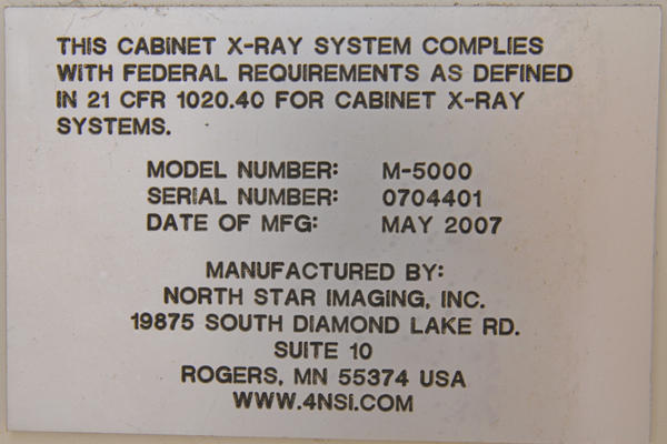 Picture of Model North Star Imaging NSI X-View Model 5000 series DCMP-4164