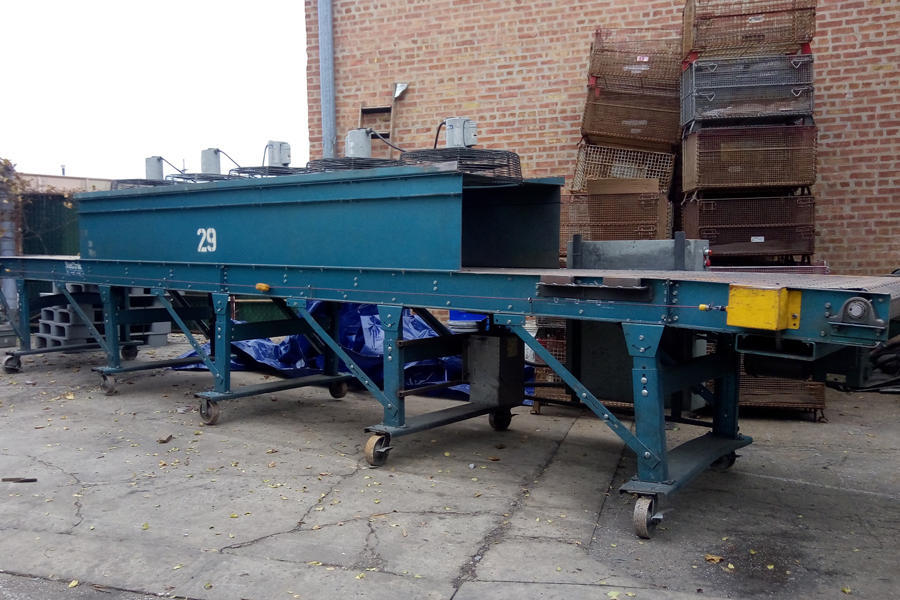 Picture of New London Engineering Metal Chain Plate Conveyor Belt with Forced Air Cooling Fans and Tunnel for Die Cast and Foundry Applications DCMP-4260
