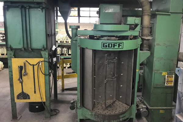 Picture of Goff 2460 D Indexing Two Chamber Spinner Hanger Abrasive Shot Blast & Peening Machine For_Sale DCMP-4377