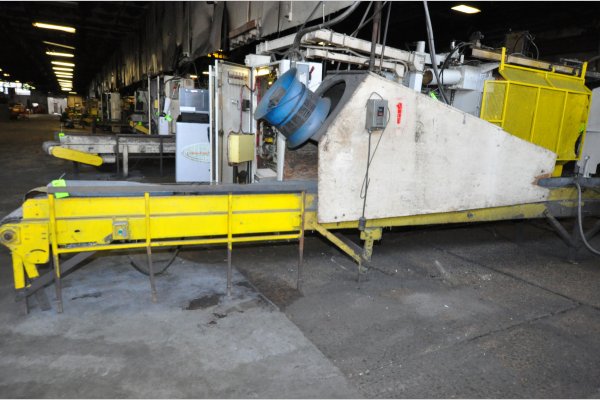 Image of PDC Model  Metal Chain Plate Conveyor Belt For_Sale DCM-4840 Image of Metal Chain Plate Conveyor Belt with Forced Air Cooling Fans and Tunnel for Die Cast and Foundry Applications For_Sale DCM-4840