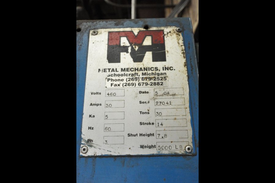 Picture of Metal Mechanics DCT-30 Four Column (Post) Vertical Hydraulic Die Casting Trim Press For_Sale DCMP-5108