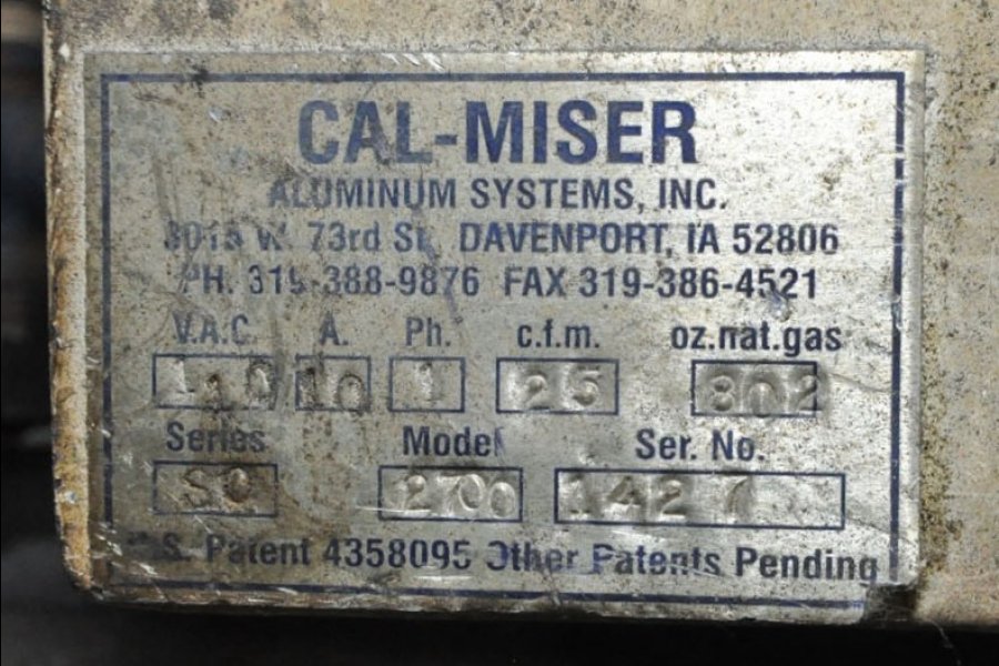Picture of Cal-Miser SO 2700 Low Energy High Efficiency Natural Gas Heated Aluminum Holding Furnace For_Sale DCMP-5151