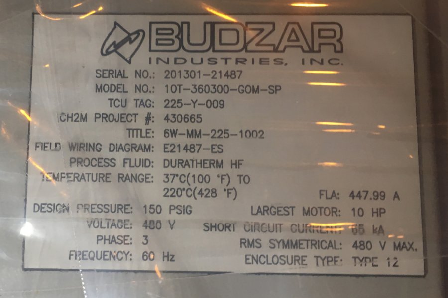 La Foto De Budzar Industries 10T-360300-GOM-SP Unidad de Control de Temperatura del Calentador de Proceso de Aceite Caliente Portátil de Una Sola Zona En_Venta DCMP-5256