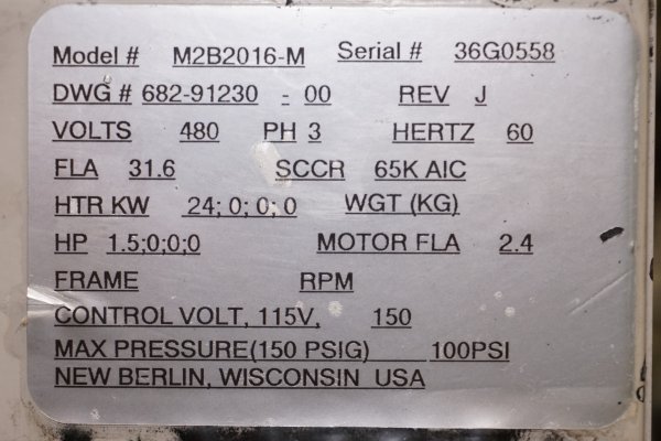 Picture of Sterlco Model M2B2016-M Single Zone Hot Oil Heater Unit For_Sale DCM-5277 Image of Sterlco Model M2B2016-M Single Zone Hot Oil Heater Unit For_Sale DCM-5277