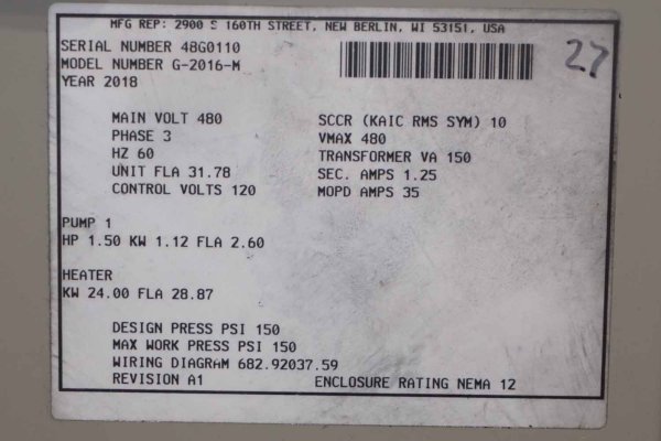 Detailed Pictures of Sterlco Single Zone Hot Oil Heater Unit DCMP-5284 Detailed Pictures of Sterlco Single Zone Hot Oil Heater Unit DCMP-5284