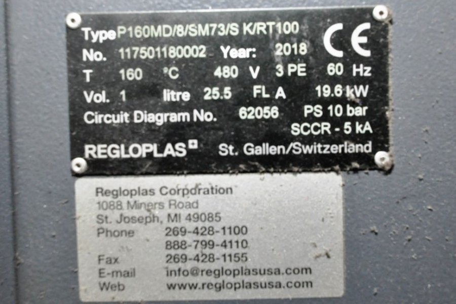Image of Regloplas Hot Water Model P160MD/8/SM73/S K/RT100 Hot Water Process Heater Unit For_Sale DCM-5344