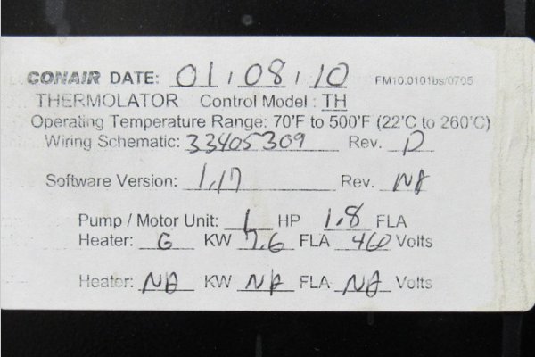 Detailed Pictures of Conair Hot Oil Heater unit with Cooling Circuit DCMP-5493 Detailed Pictures of Conair Hot Oil Heater unit with Cooling Circuit DCMP-5493